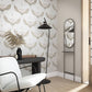 Stork Wallpaper in White/Beige