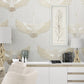 Stork Wallpaper in White/Beige