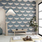 Stork Wallpaper in Green/Beige