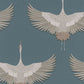 Stork Wallpaper in Green/Beige