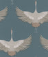 Stork Wallpaper in Green/Beige