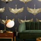 Stork Wallpaper in Black/Gold