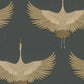 Stork Wallpaper in Black/Gold