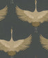 Stork Wallpaper in Black/Gold