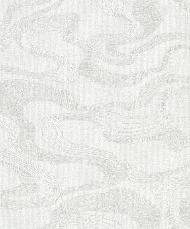 Sample Flow Wallpaper in White/Grey
