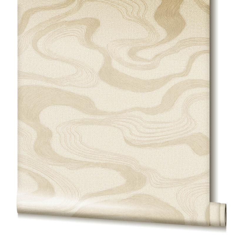 Flow Wallpaper in Cream/Beige