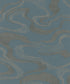 Flow Wallpaper in Green/Rose Gold
