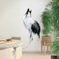 Painted Crane Single Wall Mural in Black/White