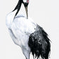 Painted Crane Single Wall Mural in Black/White