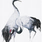 Painted Crane Pair Wall Mural in Black/White