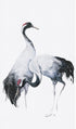 Painted Crane Pair Wall Mural in Black/White