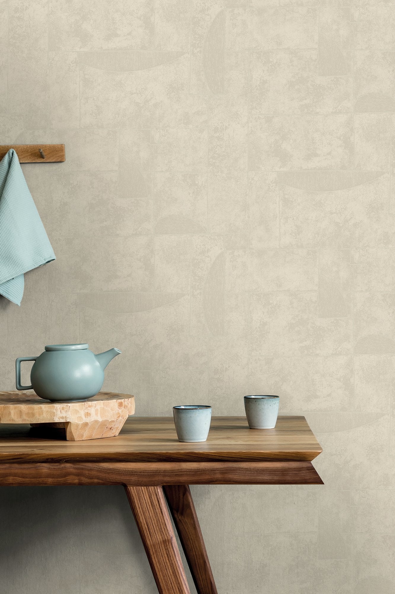Terra Graphic Tile Brick Stone Wallpaper In Beige Gw 34602 2