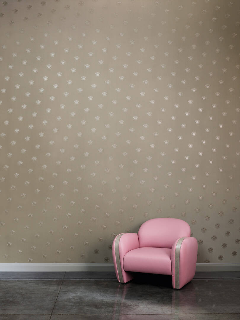 Motif Dots Textured Wallpaper in Grey