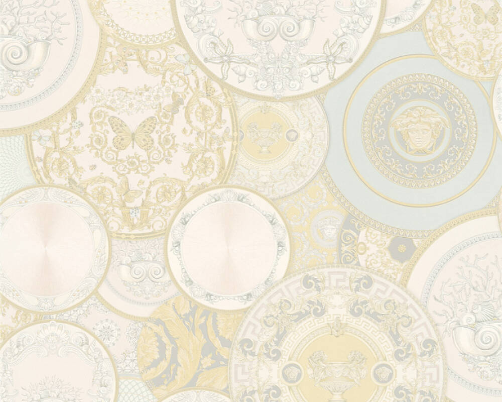 Les Etoiles De La Mer Textured Wallpaper in Cream/Metallic