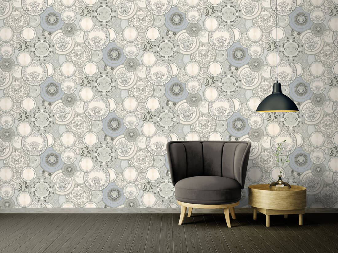 Les Etoiles De La Mer Textured Wallpaper in Grey/Silver