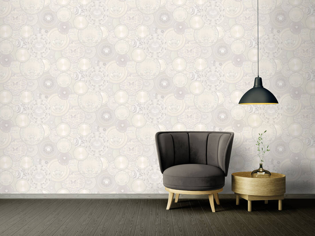 Les Etoiles De La Mer Textured Wallpaper in Grey/Metallic