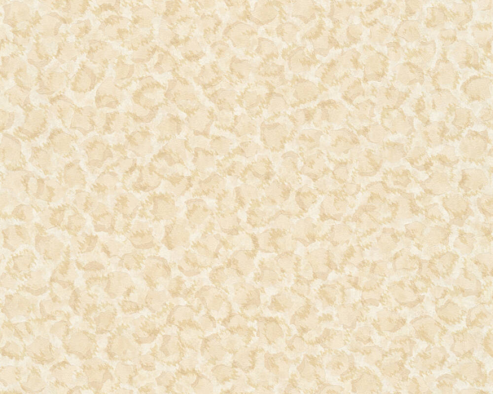 Leopard Print Textured Wallpaper in Cream/Metallic