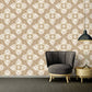Floral Rhombuses Textured Wallpaper in Beige/Bronze