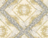 Floral Rhombuses Textured Wallpaper in Cream/Grey/Metallic