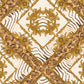 Floral Rhombuses Textured Wallpaper in Cream/Gold