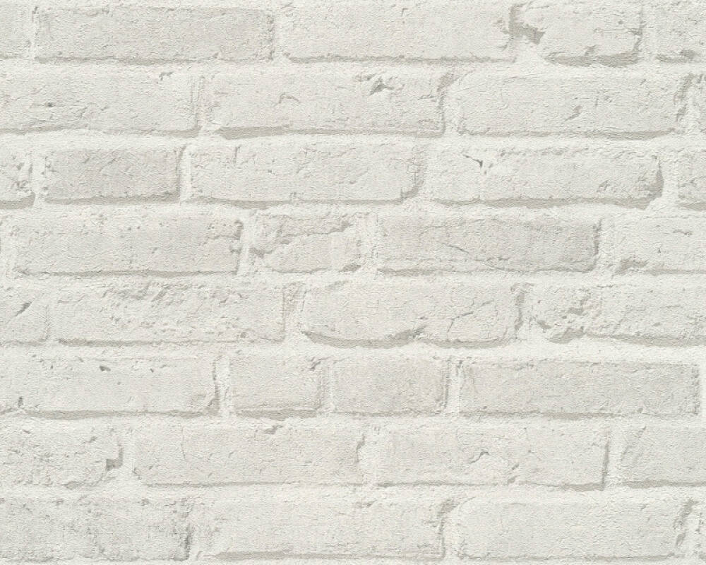 Sample Brick Stone Wallpaper in Soft Grey