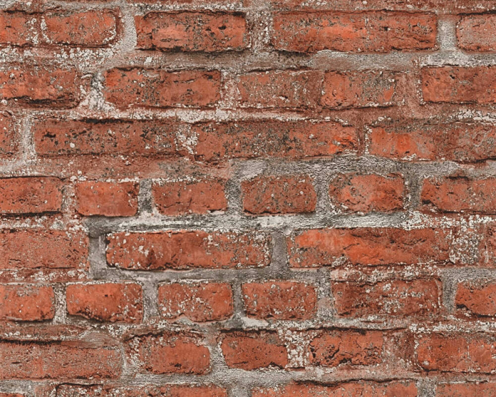 Sample Brick Cottage Deco Wallpaper in Red/Grey