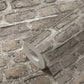 Brick Cottage Deco Wallpaper in Grey