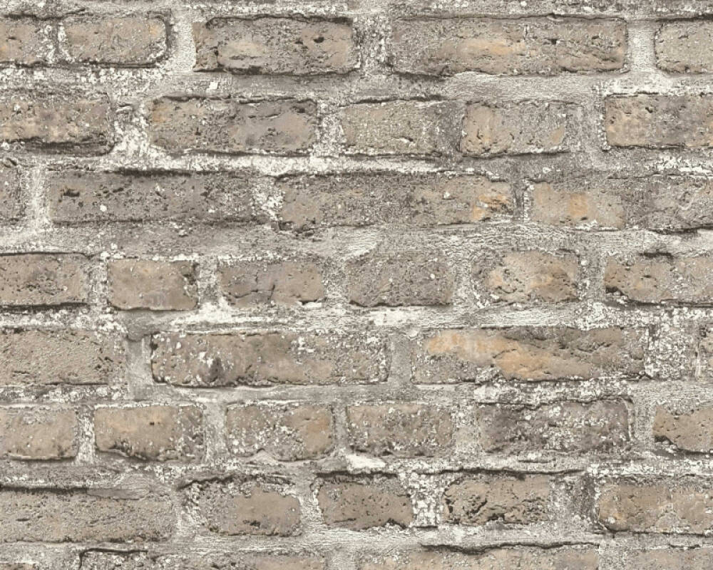 Sample Brick Cottage Deco Wallpaper in Grey