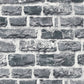 Brick Cottage Deco Wallpaper in Dark Grey