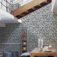 Brick Cottage Deco Wallpaper in Dark Grey