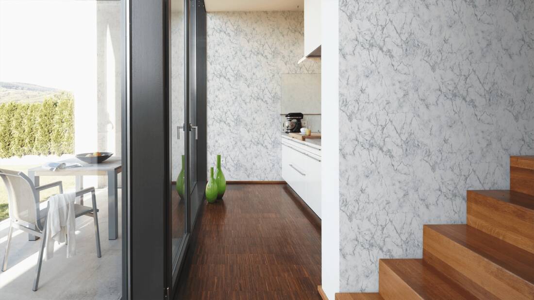 Marble Wallpaper in Grey/White