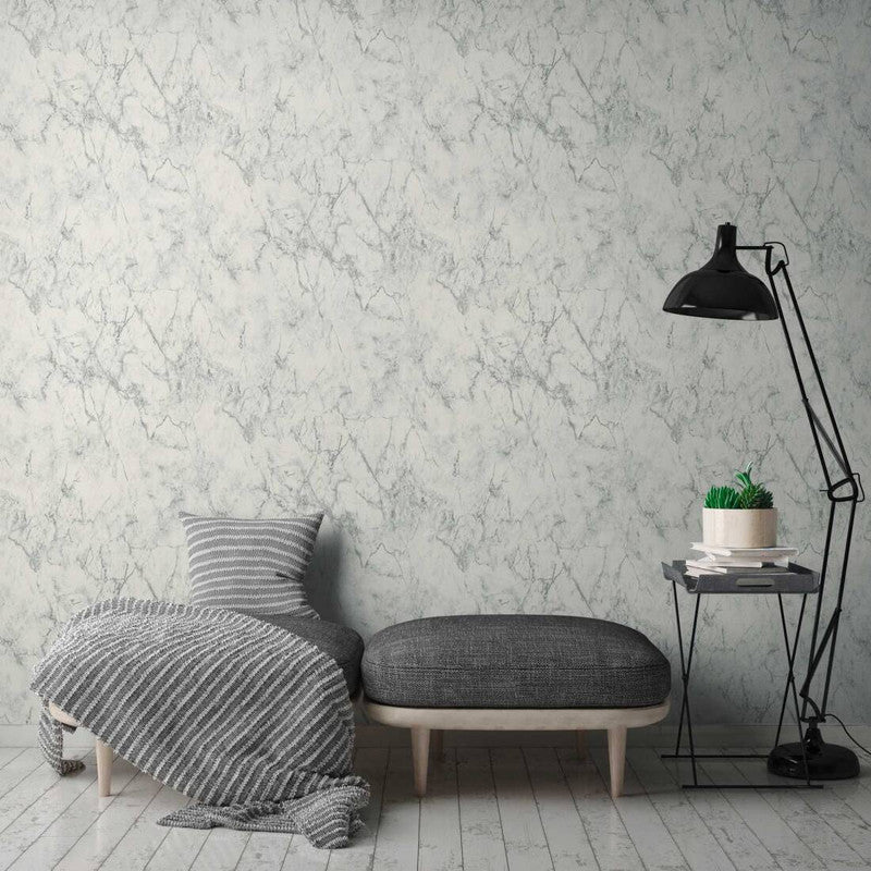 Marble Wallpaper in Grey/White