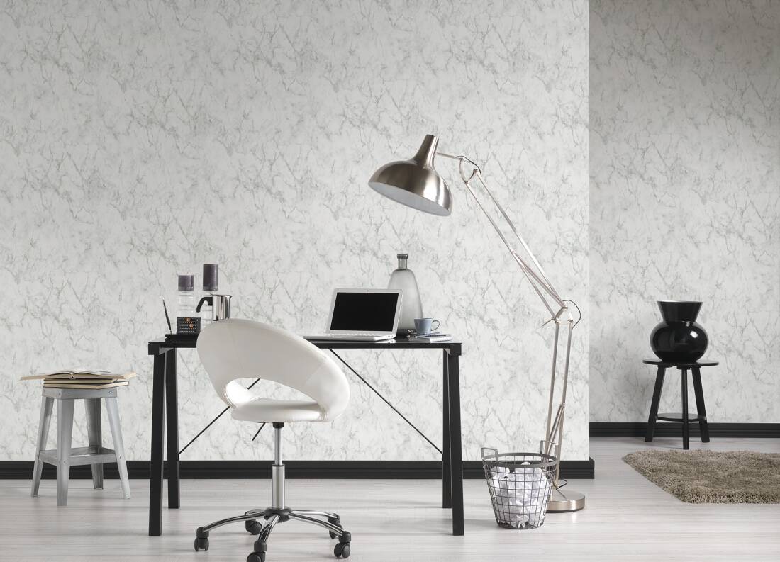 Marble Wallpaper in Soft Grey/White