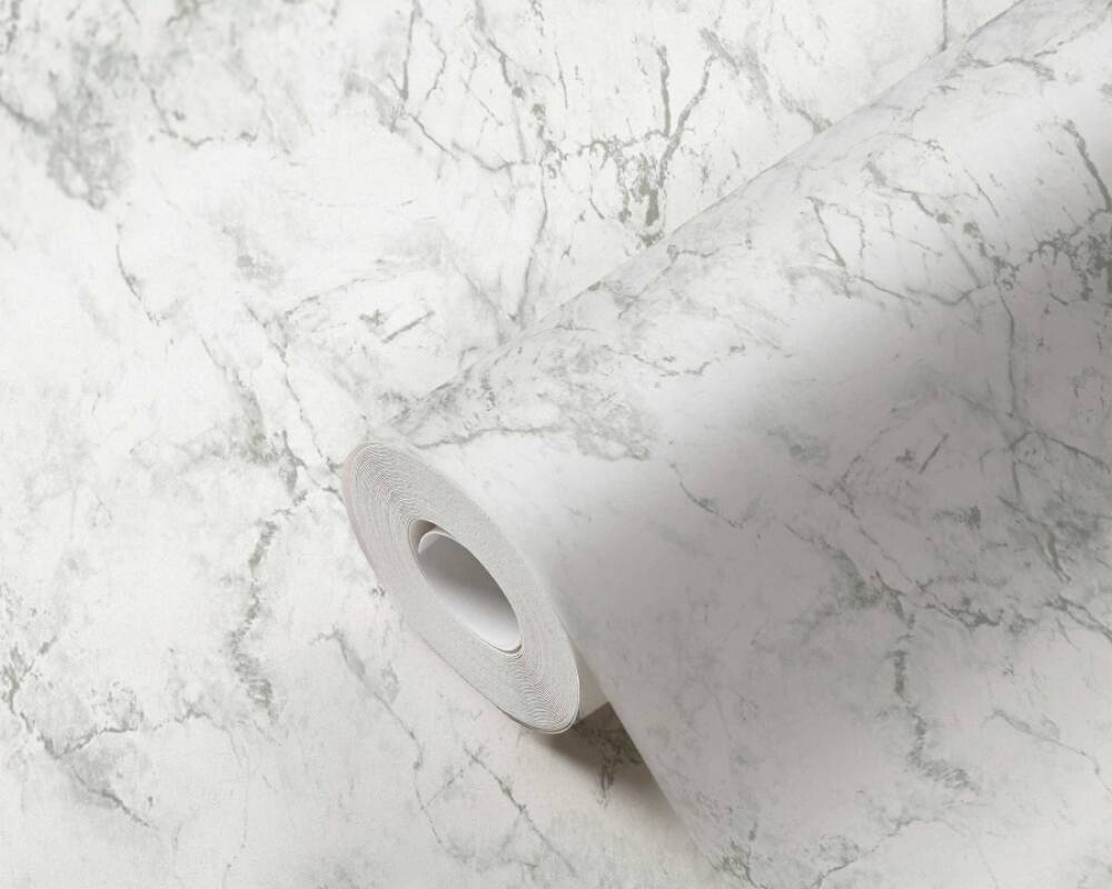 Marble Wallpaper in Soft Grey/White