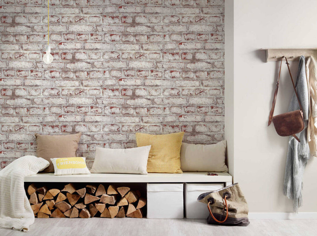 Brick Cottage Wallpaper in Beige/Brown/Cream