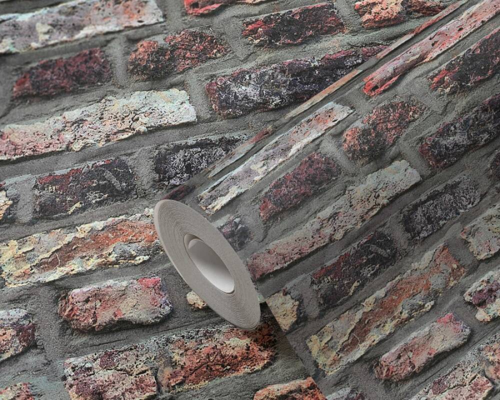Brick Cottage Wallpaper in Brown/Beige/Grey