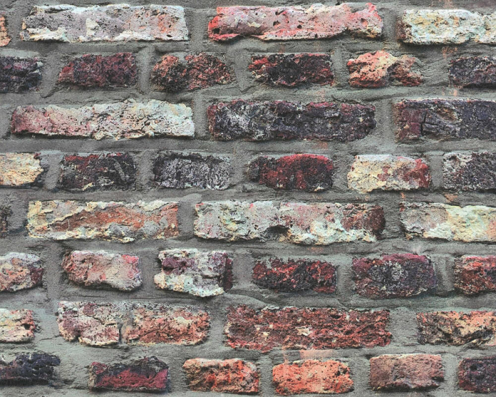 Sample Brick Cottage Wallpaper in Brown/Beige/Grey