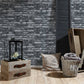 Brick Cottage Wallpaper in Grey/Black