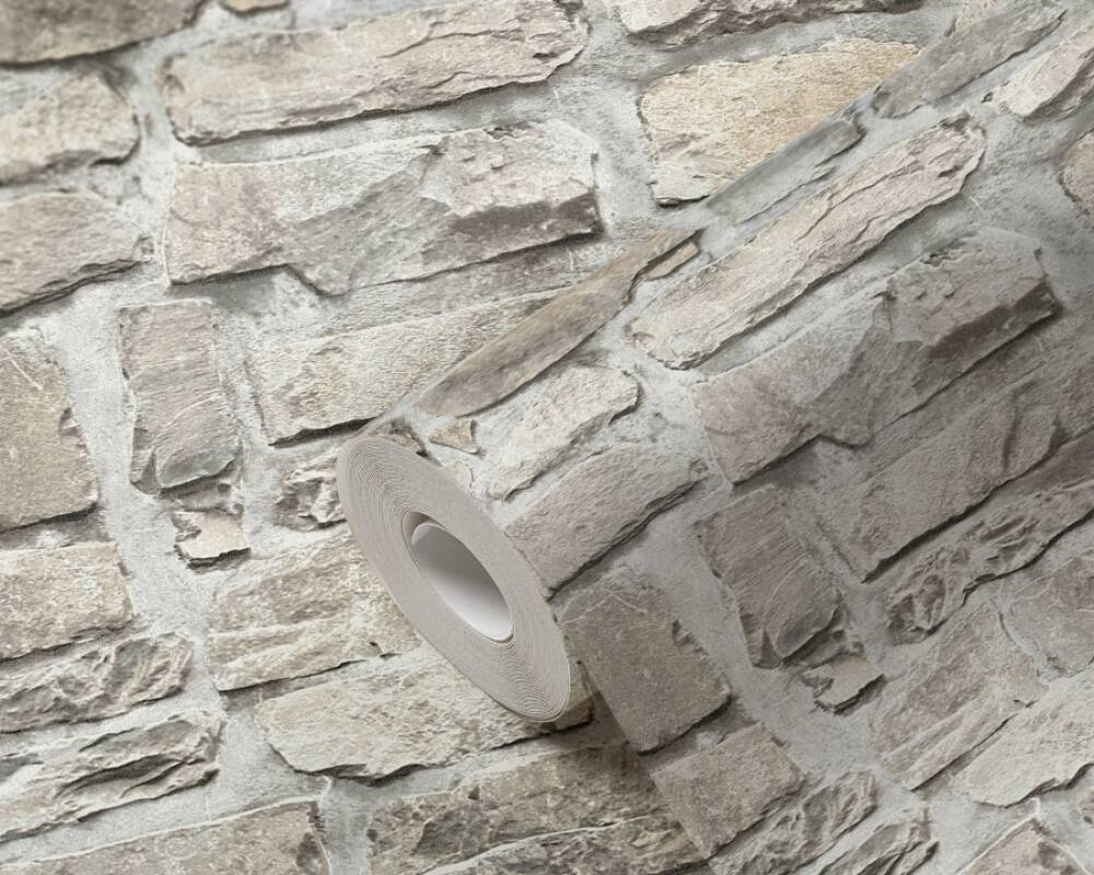 Stone Deco Wallpaper in Taupe