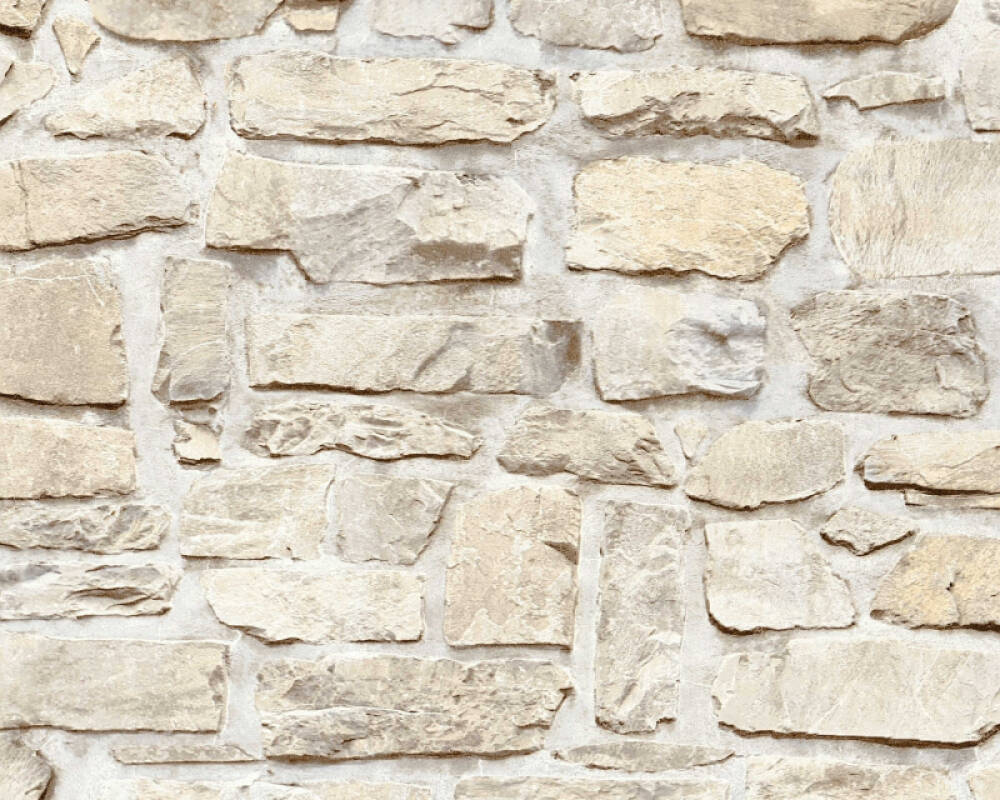 Stone Deco Wallpaper in Beige/Yellow