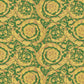 Baroque Textured Damask Wallpaper in Green/Beige from the Versace IV Collection