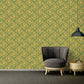 Baroque Textured Damask Wallpaper in Green/Beige from the Versace IV Collection