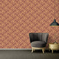 Baroque Textured Damask Wallpaper in Red/Beige from the Versace IV Collection