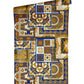 Classical Deco Textured Damask Wallpaper in Blue/Gold from the Versace IV Collection