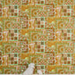 Classical Deco Textured Damask Wallpaper in Green/Gold from the Versace IV Collection