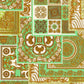 Classical Deco Textured Damask Wallpaper in Green/Gold from the Versace IV Collection