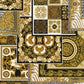 Classical Deco Textured Damask Wallpaper in Black/Gold from the Versace IV Collection
