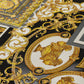 Classical Deco Textured Damask Wallpaper in Black/Gold from the Versace IV Collection