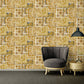 Classical Deco Textured Damask Wallpaper in Cream/Gold from the Versace IV Collection