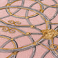 Modern Geometric Textured Wallpaper in Pink/Metallics from the Versace IV Collection